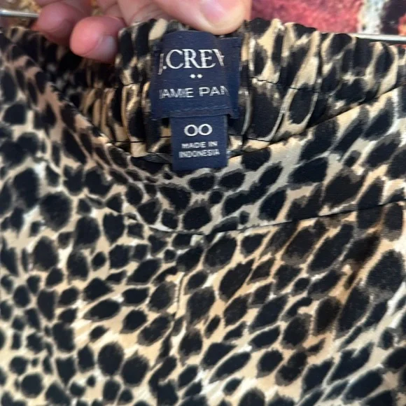 J.crew Leopard wide-leg cropped Jamie pant with elastic waist size 00 - Picture 6 of 11